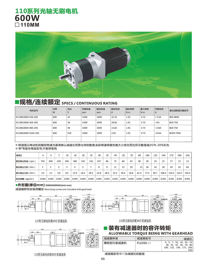 無(wú)刷電機(jī)配行星減速機(jī)